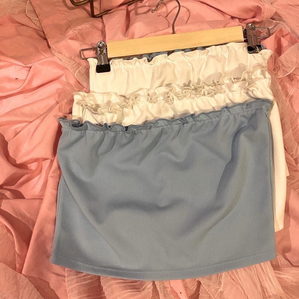 Tube top solid blue or white